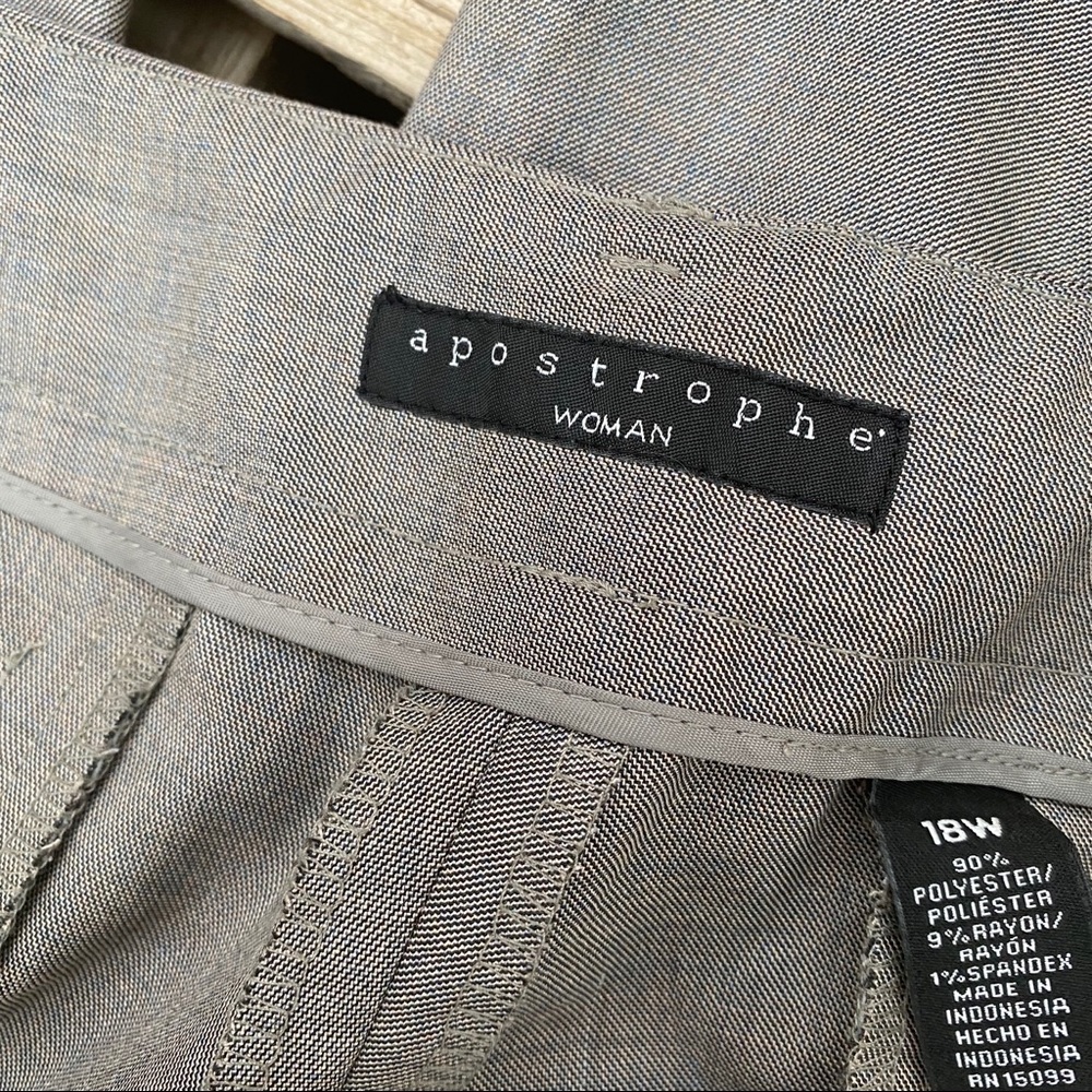 Apostrophe woman gray dress formal pants plus 18w - Picture 6 of 8
